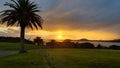 Michael Joseph Savage Memorial Park, Sunset, Auckland Royalty Free Stock Photo