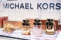 Michael Kors perfume on the shop display for sale, fragrance created by Michael Kors Royalty Free Stock Photo