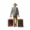 Michael: A Man With Hat And Suitcases - Capturing Suburban Ennui In Vivid Earth Tones