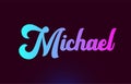 Michael pink word text logo icon design for typography