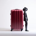 Michael With Red Suitcase In Vray Tracing Style