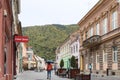 Michael Weiss street in the Old city of Brasov in Romania Royalty Free Stock Photo