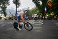 MICHAEL WOODS (ISRAEL - PREMIER TECH ISR) in the time trial stage at Tour de France 2023. Royalty Free Stock Photo