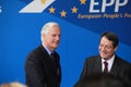 Michel Barnier and Nicos Anastasiades Royalty Free Stock Photo