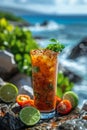 Michelada at a beachfront Mexican cantina