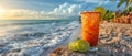 Michelada at a beachfront Mexican cantina