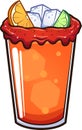 Cartoon michelada drink with lime and orange slices Royalty Free Stock Photo