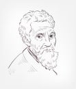 Michelangelo Buonarroti Simoni vector sketch illustration