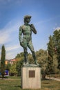 Michelangelo David in bronze on Promenade du Paillon park in Nice, France