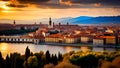 Michelangelo\'s Piazzale Michelangelo\'s viewpoint, Florence, Italy Royalty Free Stock Photo