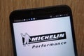 Michelin logo displayed on a modern smartphone