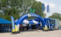 Michelin motorsport racing tire service in circuit paddock, no people