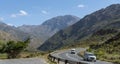 Mountain pass and cars Western Cape, South Africa Royalty Free Stock Photo