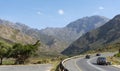 Mountain pass and cars Western Cape, South Africa Royalty Free Stock Photo