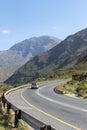 Mountain pass and cars Western Cape, South Africa Royalty Free Stock Photo