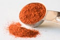 Ground Cayenne Pepper Spilled from a Teaspoon Royalty Free Stock Photo