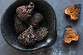 Black Mission Figs in a Bowl