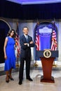 Michelle Obama and Barack Obama statues at Madame Tussauds in Times Square in Manhattan, New York City