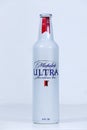 Michelob Ultra beer, white background