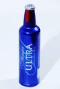 Michelob Ultra beer, white background