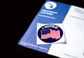 Michigan absent voter ballot with sticker