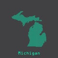 Michigan abstract dots state map. Dotted style. Royalty Free Stock Photo