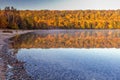 Michigan Autumn Lake Reflections In Upper Peninsula Royalty Free Stock Photo