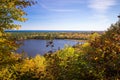 Michigan Autumn Scenic Lake And Forest