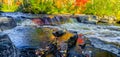 Michigan Autumn Waterfall Panoramic Background Royalty Free Stock Photo
