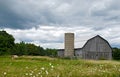 Michigan barn with hay bale Royalty Free Stock Photo