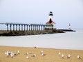 Michigan City East Pierhead Lighthouse, Indiana Royalty Free Stock Photo