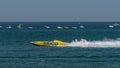 Miss Geico Superboat with a very large wake