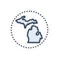 Color illustration icon for Michigan, state and america