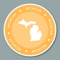 Michigan label flat sticker design.