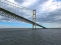 Michigan Mackinac Bridge With Summer Clouds Royalty Free Stock Photo