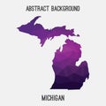 Michigan map in geometric polygonal,mosaic style. Royalty Free Stock Photo