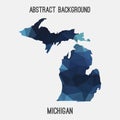 Michigan map in geometric polygonal,mosaic style.