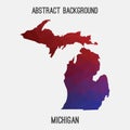 Michigan map in geometric polygonal,mosaic style. Royalty Free Stock Photo