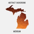Michigan map in geometric polygonal,mosaic style. Royalty Free Stock Photo