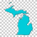 Michigan map shape, united states of america. Flat concept icon symbol vector illustration