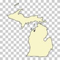 Michigan map shape, united states of america. Flat concept icon symbol vector illustration