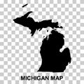 Michigan map shape, united states of america. Flat concept icon symbol vector illustration