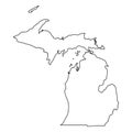 Michigan MI State Border USA Map Outline Royalty Free Stock Photo