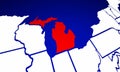 Michigan MI State United States of America State Map Royalty Free Stock Photo