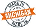 Michigan orange grunge ribbon stamp Royalty Free Stock Photo
