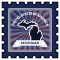 Michigan postage stamp. Vector illustration decorative design Royalty Free Stock Photo