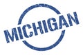 Michigan stamp. Michigan grunge round isolated sign. Royalty Free Stock Photo