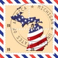 Michigan stamp. Vector illustration decorative design Royalty Free Stock Photo