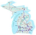 Michigan State Interstate Map Royalty Free Stock Photo