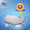 michigan state on map of usa. Vector illustration decorative background design Royalty Free Stock Photo